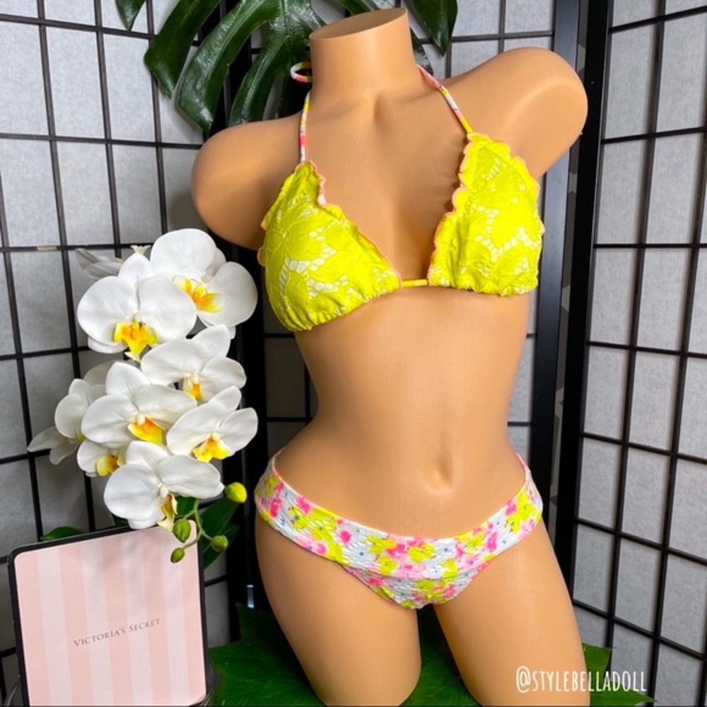 🆕Victoria’s Secret Floral Lace Bikini Set - Picture 11 of 15